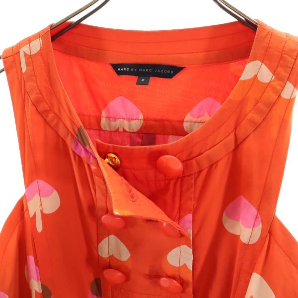 MARC BY MARC JACOBS マークバイマークジェイコブス ハート ノースリーブ ハート ワンピース 2 レッド チュニック レディース