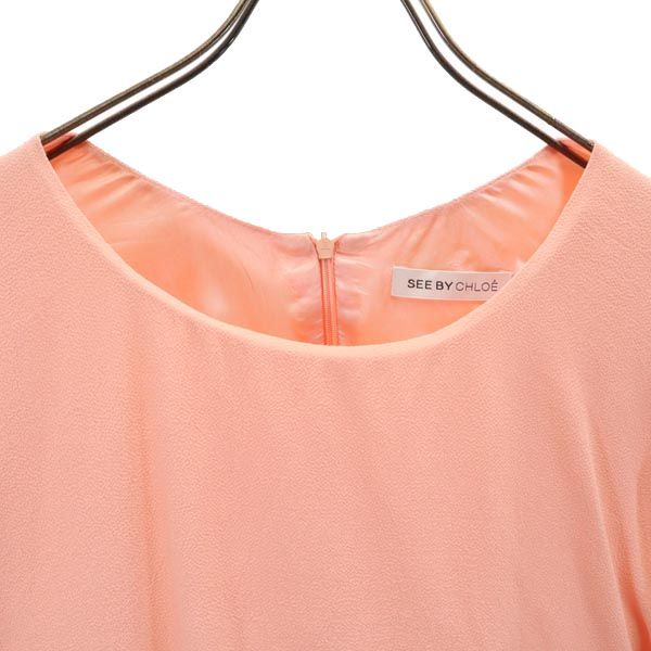 SEE BY CHLOE シーバイクロエ 半袖 ワンピース USA4 サーモンピンク レディース