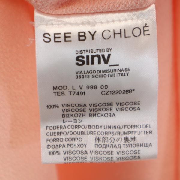 SEE BY CHLOE シーバイクロエ 半袖 ワンピース USA4 サーモンピンク レディース