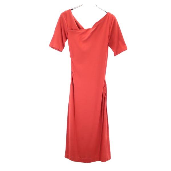 DF STUDIO ディーエフスタジオ 日本製 半袖 カシュクール風 ワンピース 0 赤 レディース