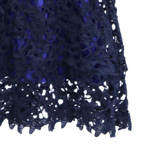 BIANCA EPOCA ビアンカエポカ 三陽商会 ノースリーブ レース ワンピース 36 紫×ネイビー レディース