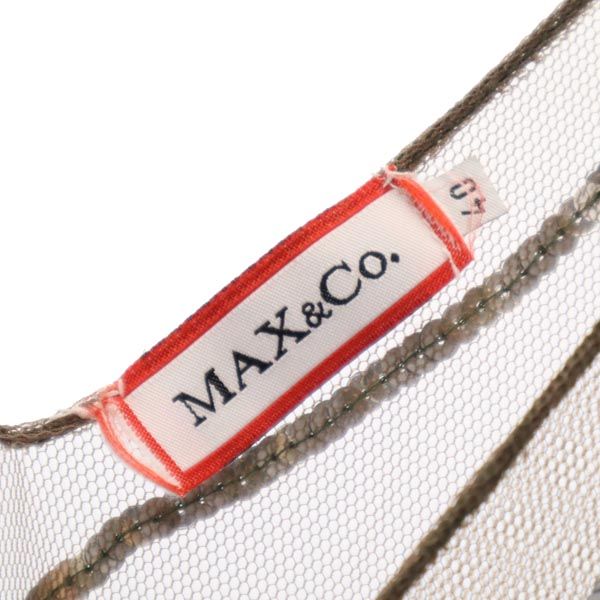 MAX&CO マックスアンドコー スパンコールデザイン ノースリーブ メッシュ スパンコールデザイン ワンピース 40 ブラウン系 レディース
