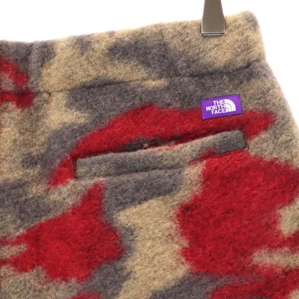 THE NORTH FACE ノースフェイス NA2254N ウールブレンド 総柄 ショートパンツ 赤×グレー メンズ