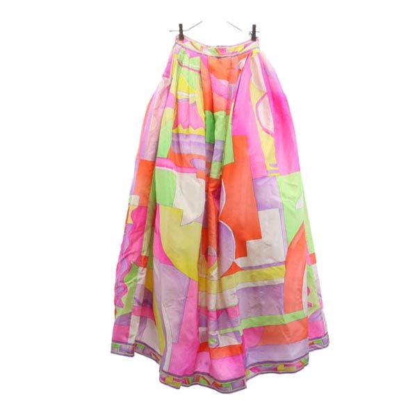 レオナール 総柄 ロング丈 フレアスカート LEONARD レディース