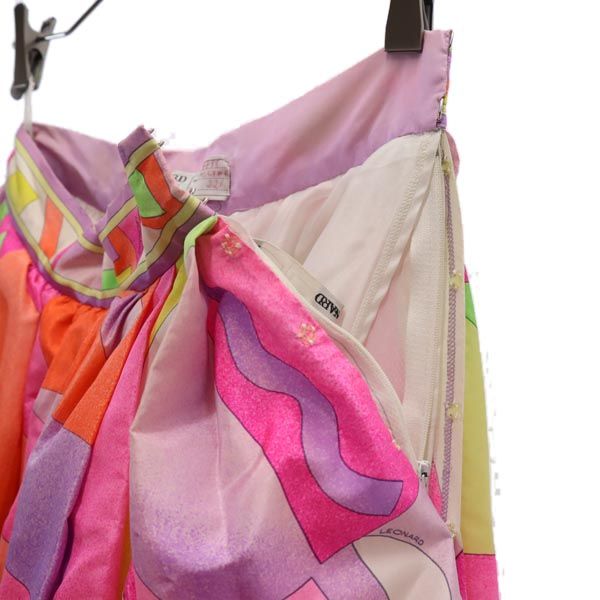 レオナール 総柄 ロング丈 フレアスカート LEONARD レディース