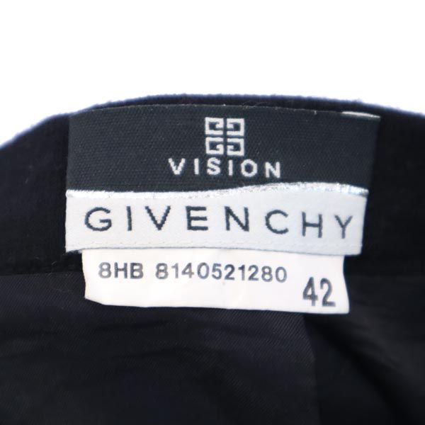 Givenchy ジバンシー ウール ミニ丈 タイトスカート 42 ブラック系 ジップデザイン レディース