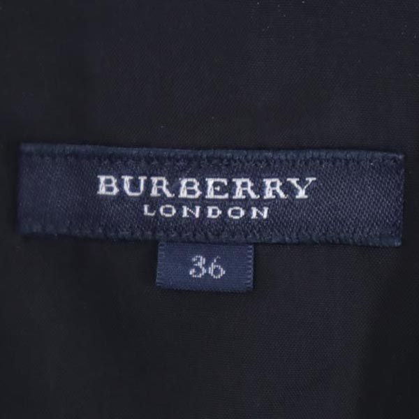 バーバリー 三陽商会 チェック ミニ丈 スカート 36 ブラック BURBERRY サイドジップ レディース