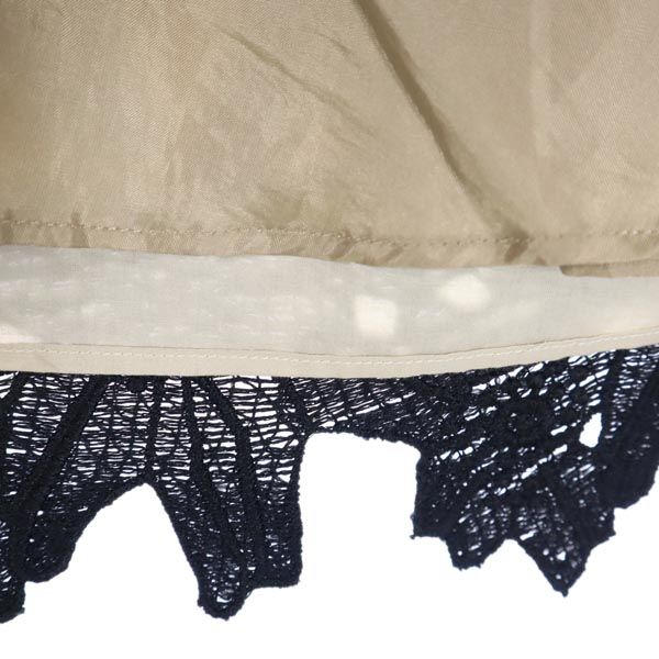 TOCCA トッカ 花柄レース ミニ丈 フレアスカート 0 黒×ベージュ系 バックジップ レディース