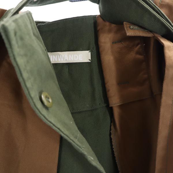 LEINWANDE ラインヴァンド ミモレ丈 ラップスカート F 茶×青×カーキ 再構築 レディース