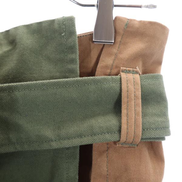 LEINWANDE ラインヴァンド ミモレ丈 ラップスカート F 茶×青×カーキ 再構築 レディース