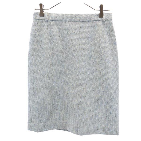 MAX MARA マックスマーラ イタリア製 ウール ミニ丈 スカート 40 水色系 レディース