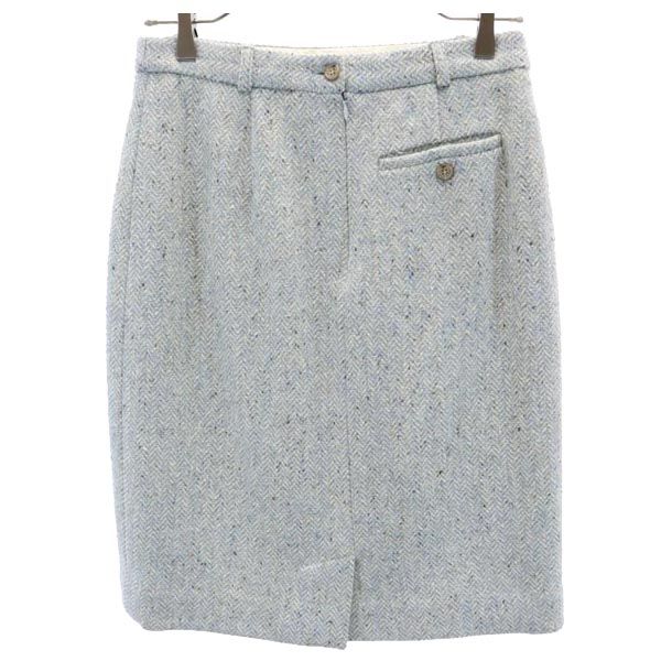MAX MARA マックスマーラ イタリア製 ウール ミニ丈 スカート 40 水色系 レディース