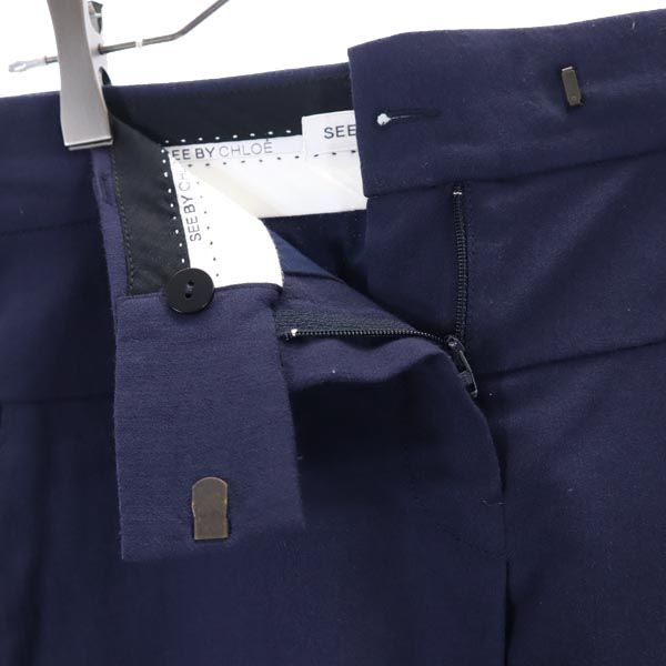 SEE BY CHLOE シーバイクロエ ウールブレンド ミニスカート 40 ネイビー レディース