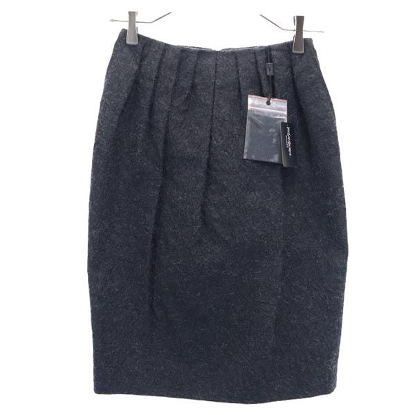 未使用 YVES SAINT LAURENT イヴサンローラン モヘアブレンド ミニ丈 スカート F36 黒系 レディース