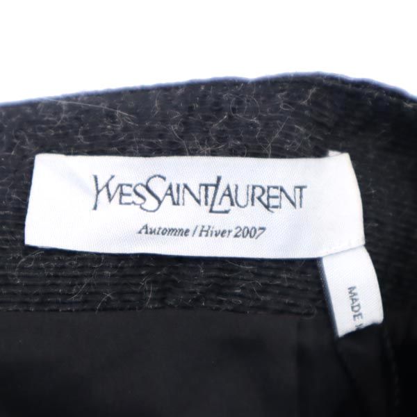 未使用 YVES SAINT LAURENT イヴサンローラン モヘアブレンド ミニ丈 スカート F36 黒系 レディース