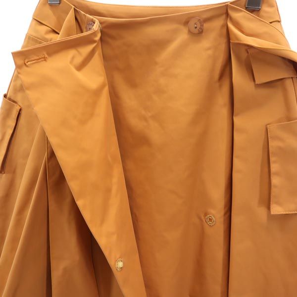 FOXEY フォクシー 日本製 ミニスカート 40 オレンジ系 バックリボン レディース