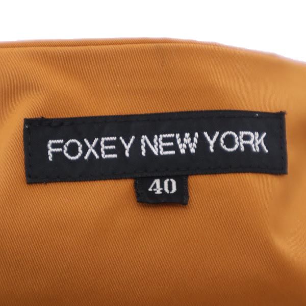 FOXEY フォクシー 日本製 ミニスカート 40 オレンジ系 バックリボン レディース