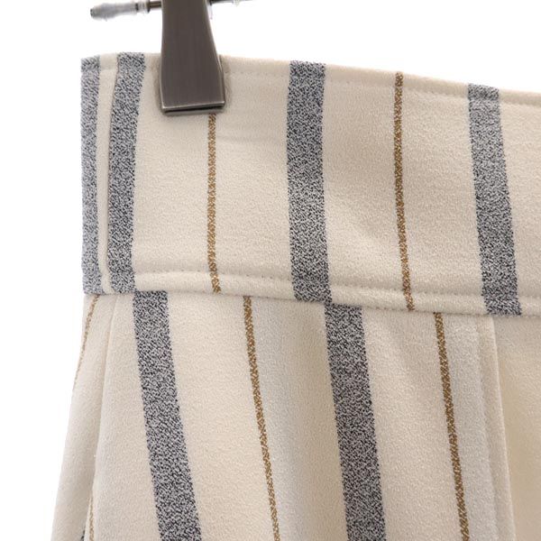 SEE BY CHLOE シーバイクロエ ストライプ柄 ミディ丈 スカート 34 ベージュ×グレー レディース