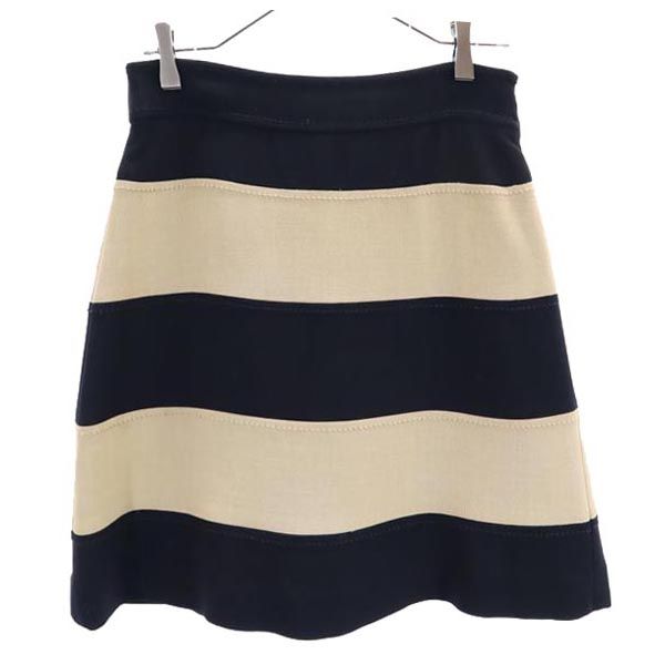 Kate Spade ケイトスペード ミニ丈 台形 スカート 2 黒×ベージュ レディース