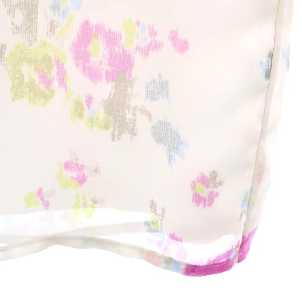 MAX&CO マックスアンドコー イタリア製 花柄 ミディ丈 フレアスカート 40 ホワイト系 サイドジップ レディース