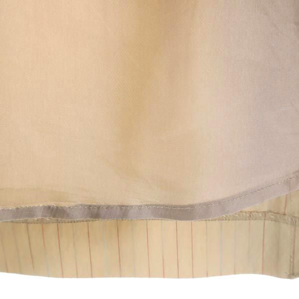 Paul Smith BLACK LABEL ポールスミスブラックレーベル ストライプ ミニ丈 スカート 42 ベージュ系 サイドジップ レディース