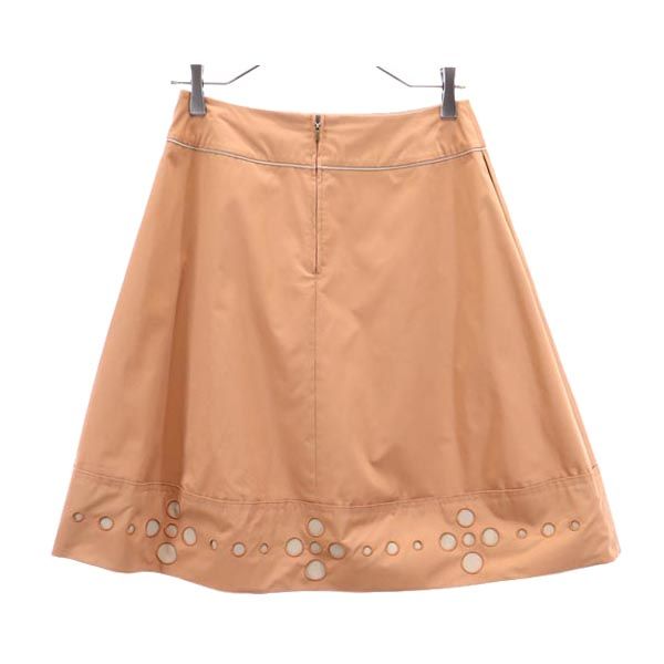 FOXEY NEW YORK フォクシーニューヨーク ミニ丈 スカート 40 ブラウン系 バックジップ レディース