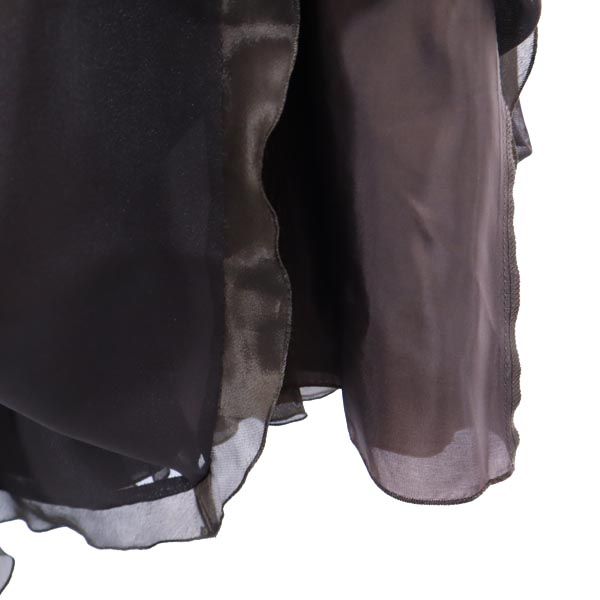 LANVIN ランバン 日本製 ミディ丈 プリーツスカート 40 ブラウン系 レディース