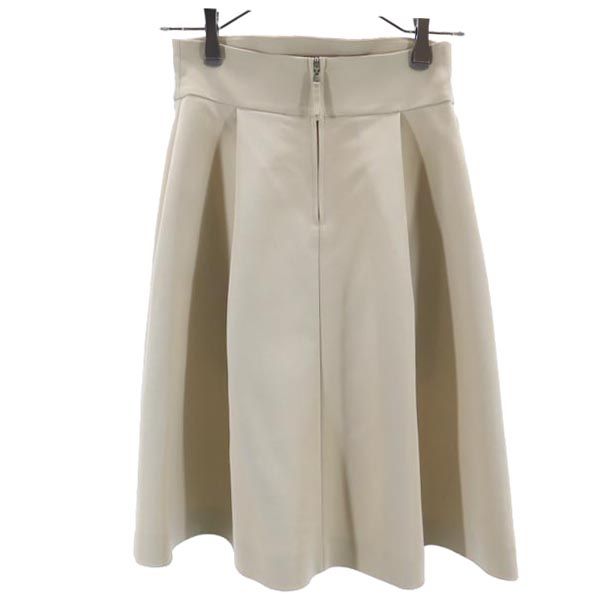 FOXEY フォクシー ミディ丈 スカート 38 ベージュ タック入 レディース