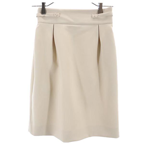 フォクシー ミニ丈 スカート 38 ベージュ FOXEY タック入 レディース