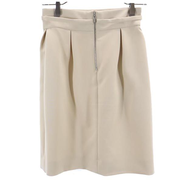 フォクシー ミニ丈 スカート 38 ベージュ FOXEY タック入 レディース
