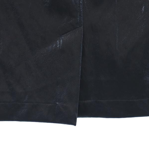 未使用 BOUTIQUE MOSCHINO ブティックモスキーノ ミディ丈 フェイクレザー スカート I 38 青系 切替 レディース