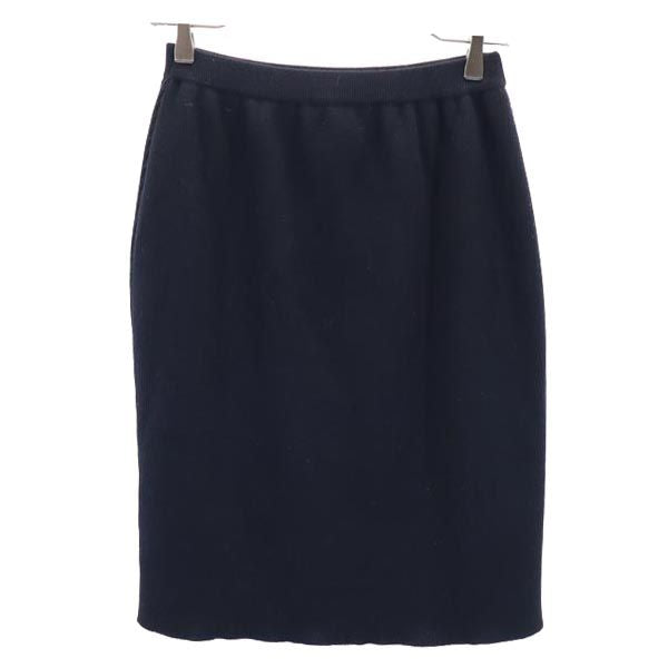 YVES SAINT LAURENT イヴサンローラン ウール ミニ丈 ニット スカート 9号 黒 レディース