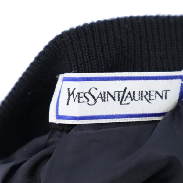 YVES SAINT LAURENT イヴサンローラン ウール ミニ丈 ニット スカート 9号 黒 レディース