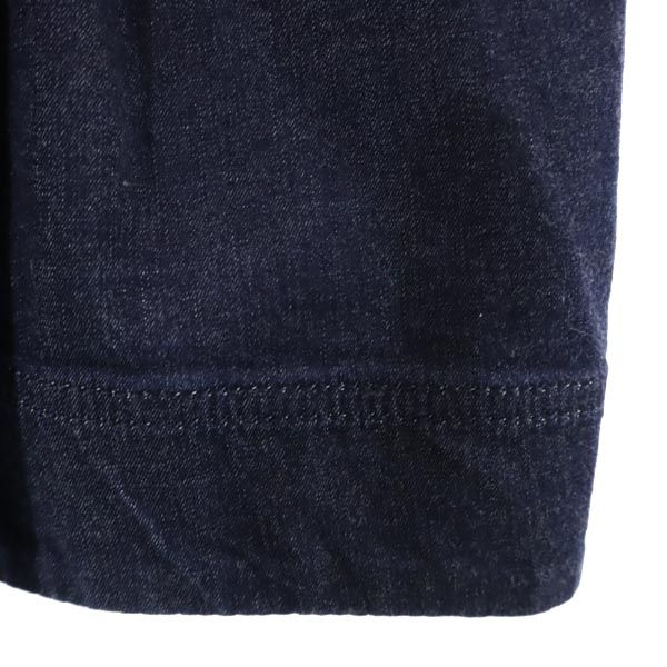 CELINE セリーヌ ロゴ刺繍 ミディ丈 ラップ デニムスカート 38 ネイビー レディース
