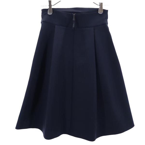 FOXEY フォクシー 日本製 ミディ丈 スカート 38 ネイビー レディース