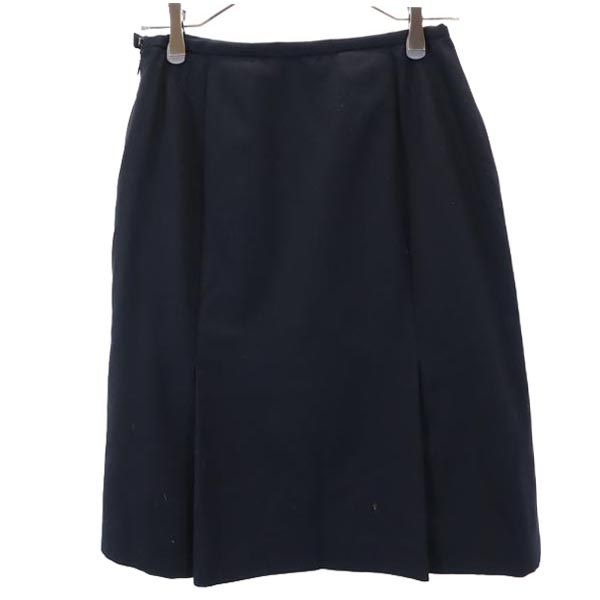 Aquascutum アクアスキュータム 日本製 ミニ丈 スカート 黒 レディース