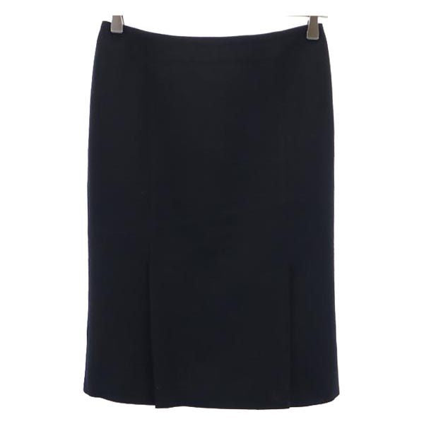 Emporio Armani エンポリオアルマーニ ミディ丈 スカート 38 ブラック バックジップ レディース
