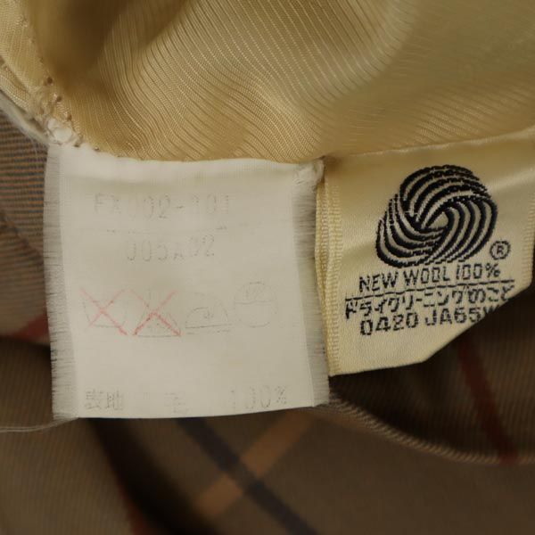 Burberrys バーバリーズ 90s ウール チェック ミニ丈 プリーツスカート ブラウン系 サイドジップ レディース