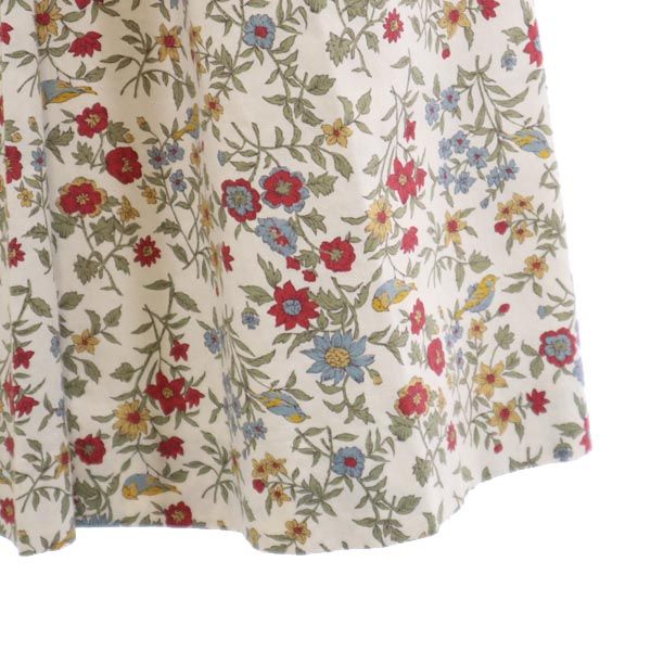 Burberrys バーバリーズ 90s 花柄 ミモレ丈 フレアスカート 11AR ベージュ系 レディース