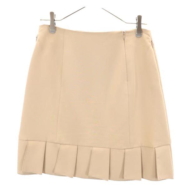 FOXEY NEW YORK フォクシーニューヨーク 日本製 ミニ丈 裾フリル スカート 40 ブラウン系 バックジップ レディース