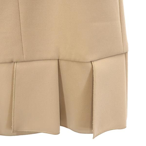 FOXEY NEW YORK フォクシーニューヨーク 日本製 ミニ丈 裾フリル スカート 40 ブラウン系 バックジップ レディース