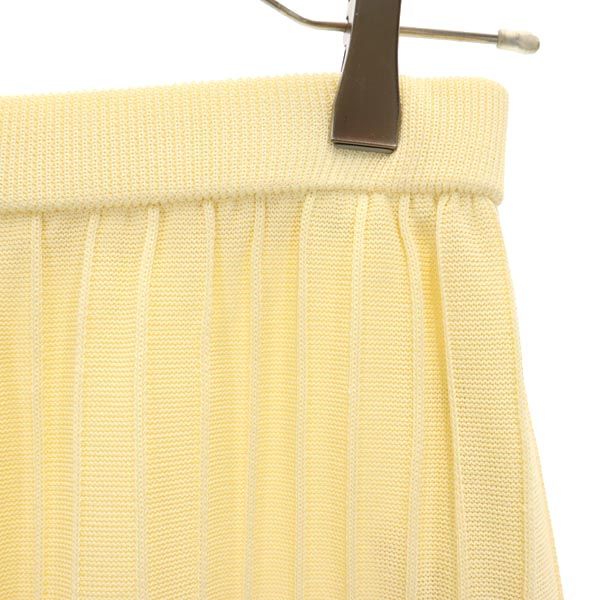 YVES SAINT LAURENT イヴサンローラン レーヨン ミニ丈 ニット スカート 11 イエロー系 レディース