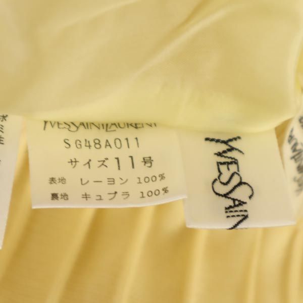 YVES SAINT LAURENT イヴサンローラン レーヨン ミニ丈 ニット スカート 11 イエロー系 レディース