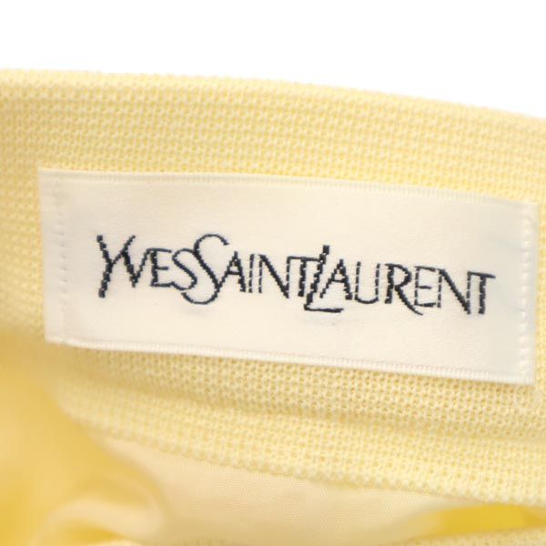 YVES SAINT LAURENT イヴサンローラン レーヨン ミニ丈 ニット スカート 11 イエロー系 サイドジップ レディース