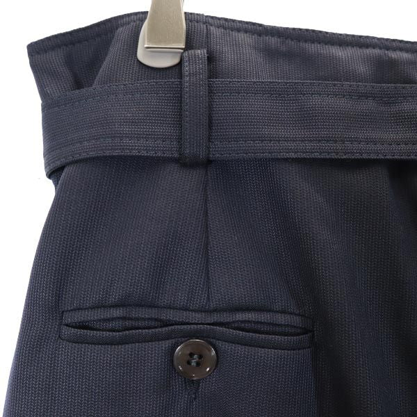 ARMANI COLLEZIONI アルマーニコレッツォーニ ウールブレンド ミニ丈 スカート 38 ネイビー系 ベルト付 レディース