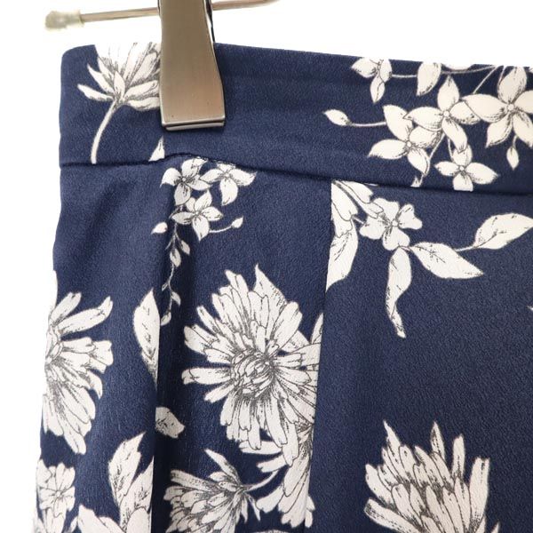 Mackintosh マッキントッシュ 三陽商会 花柄 ミディ丈 フレアスカート 38 ネイビー系 レディース