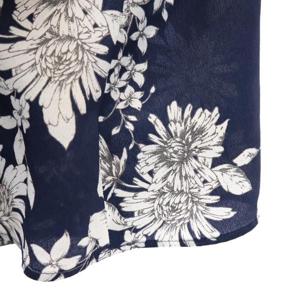 Mackintosh マッキントッシュ 三陽商会 花柄 ミディ丈 フレアスカート 38 ネイビー系 レディース