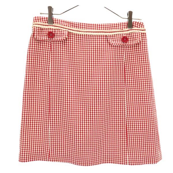 WEEKEND MaxMara ウィークエンドマックスマーラ 総柄 ミニ丈 台形 スカート 42 赤系 レディース