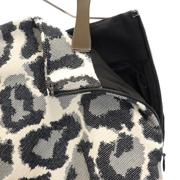 DIANE VON FURSTENBERG ダイアンフォンファステンバーグ レオパード切替デザイン ミニ丈 タイトスカート 2 黒系 レディース