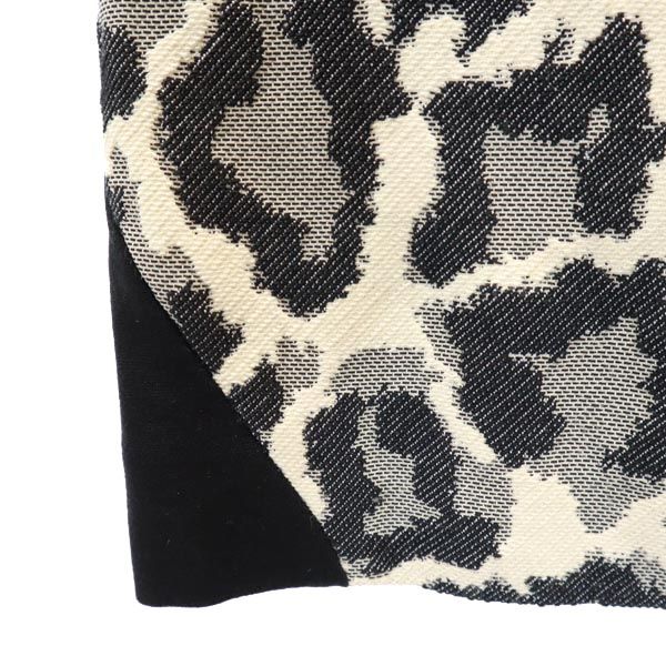 DIANE VON FURSTENBERG ダイアンフォンファステンバーグ レオパード切替デザイン ミニ丈 タイトスカート 2 黒系 レディース